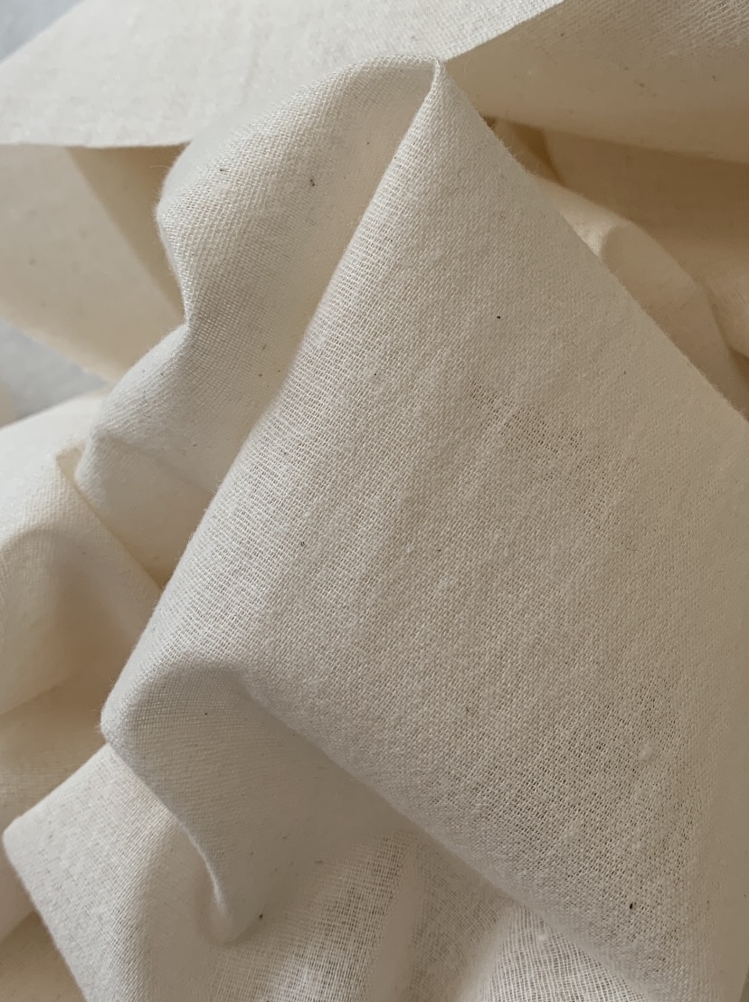 EB8028N NATURAL 100% Cotton Woven Brushed Interfacing - Fusible 75cm wide - Image 2